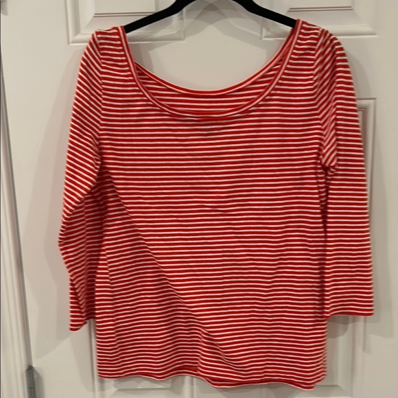 Red and White Striped Women's Top - Picture 2 of 3